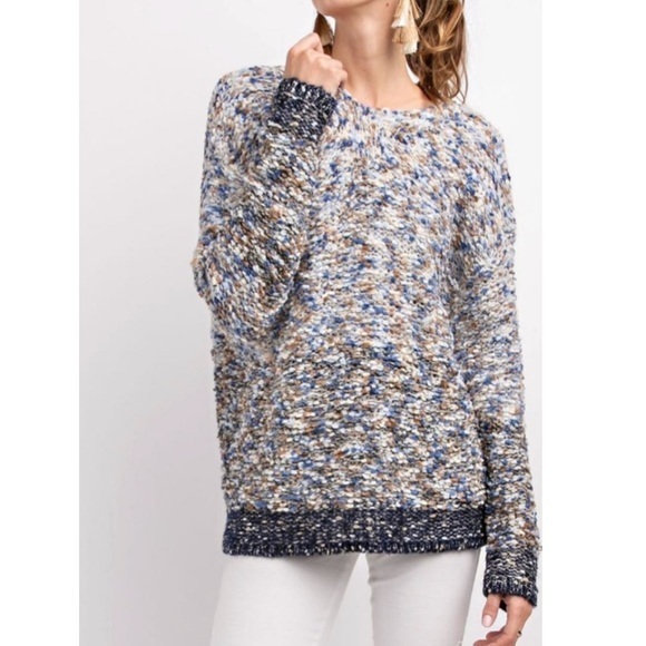 Blue Ombré Loose Fit Sweater - Picture 4 of 5